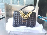 Image 1 of Black Quilted Handbag with Mini