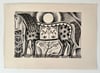 FAIRGROUND HORSE PEN & INK DRAWING
