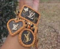 Classic Brown with camel trim 3 Stack Bracelets