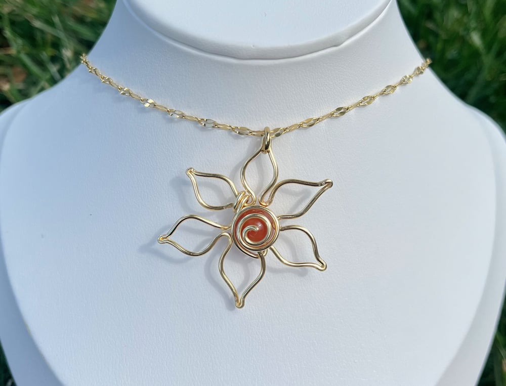 Image of Carnelian Flower Necklace