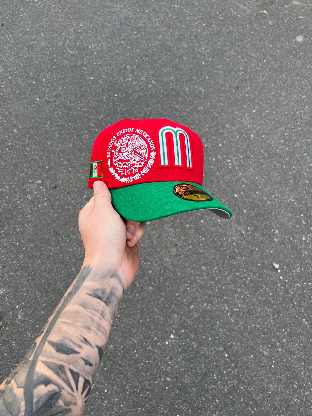 Image of  RED & GREEN TWO TONE ESTADOS UNIDOS MEXICANOS CAP