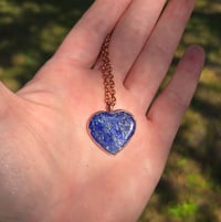 Image 3 of Electroformed lapis lazuli heart necklace 02