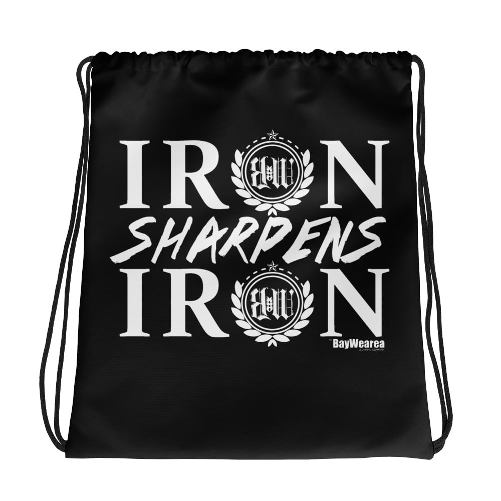 Iron Sharpens Iron Drawstring Gym Bag