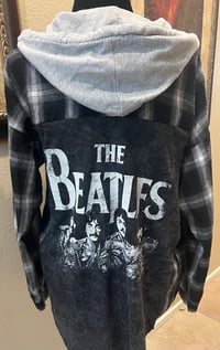Vintage Black/White Hoodie Flannel Shirt The Beatles