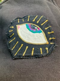 Image 6 of Upcycled Black Sweater With Handpaind Eye Patches