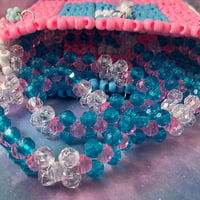 Image 3 of Pink Blue Beaded Kandi Decora Purse Bag