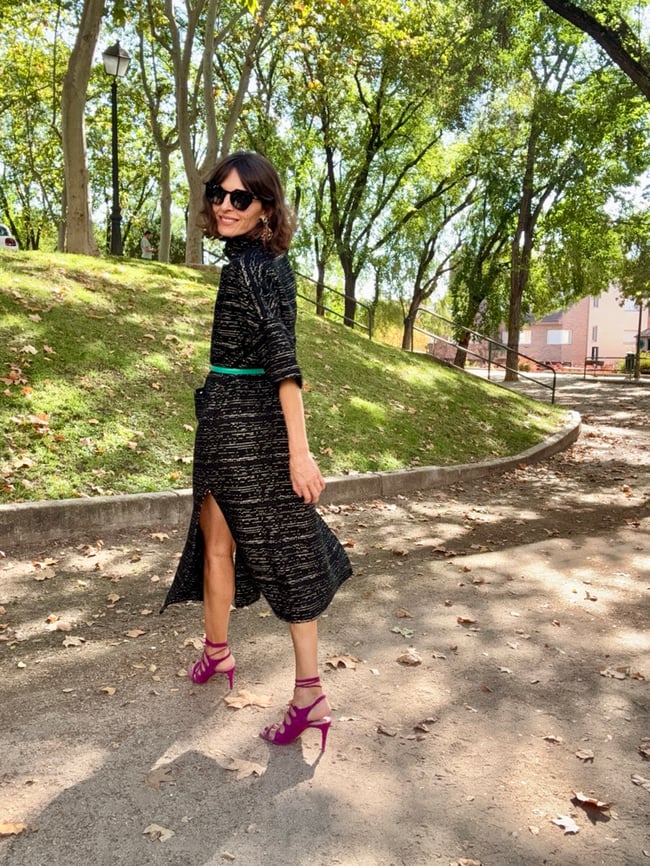 BLACK TWEED COAT KAFTAN