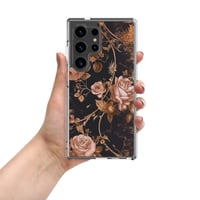 Image 3 of Dark Rose Gold Butterfly Design Goth Inspired Clear Case for Samsung®