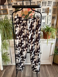 Image 1 of SHEIN black and white parachute joggers