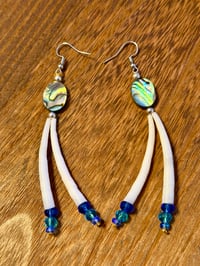 Blue Dentalium Earrings