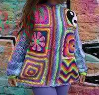 Image 3 of Patchwork crochet cardigan