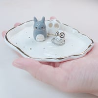 Image 2 of Totoro With Ghost Mask Trinket Dish (4.2 Inches In Length) 