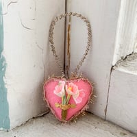 Image 1 of Pink Valentine Heart with Vintage Florals