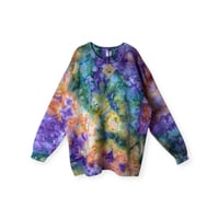 Image 1 of 3XL Unisex Ring Spun Cotton Blend Crew Sweatshirt in Autumn Rainbow Ice Dye
