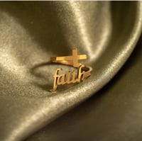 Image 5 of Matthew 19:26 Faith Ring | 18k Gold Plated Waterproof
