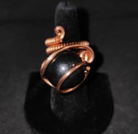 Adjustable Shungite Sphere Ring #9 Karelia, Russia