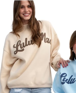 Image of Lulu Mac Script Mock Neck Sweatshirts PIck Your Color 