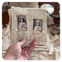 Image 9 of Vintage style french DMC Thread Box with snippet book and lace sewing book cover