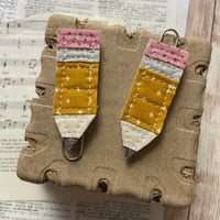 Image 2 of “Pencil” Quilted Planner Clip OR Clothes Pin Clips