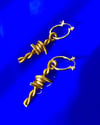 BARBED WIRE MINI HOOPS DROP EARRINGS 