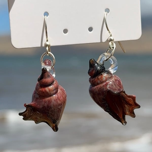 Image of Lava rock Shell Earrings