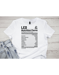 Image 9 of Zodiac Nutrition Facts Shirts