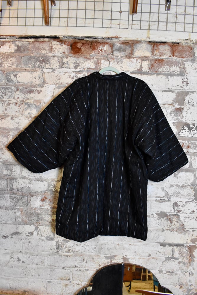 Image of Japanese Quilted Navy Kimono
