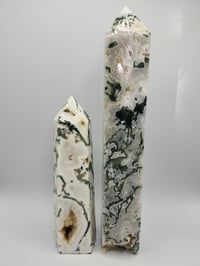 Image 5 of Moss Agate 6 Point Druzy Crystal Tower - 2 Styles 