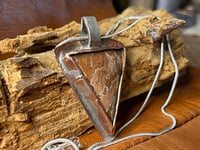 Image 3 of First Offering Rare Dryhead Agate Upcycled Silverware and Copper Pendant