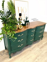 Image 2 of French Louis Green Large CHEST OF DRAWERS - SIDEBOARD - DRESSER