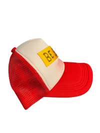 Image 3 of CAUTION! TRUCKER HAT - RED