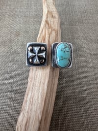 Image 1 of Royston Square Cross Split Ring size 10