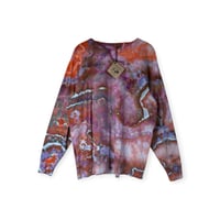 Image 1 of M Unisex Adult Soft Long Sleeve Tee in Bold Warm Geode Ice Dye