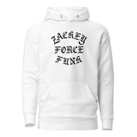 Image 1 of CLASSIC "ZACKEY FORCE FUNK" WHITE LOGO HOODY