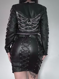 Image 3 of OOAK S/M Studded Lace Up Skirt (ready to ship)