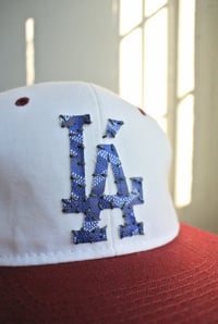 Image 2 of Reworked LÁ Patch Hat (90s Deadstock Base) Goyard–White x Burgundy