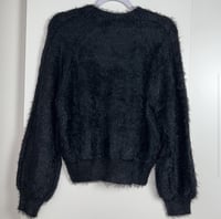 Image 4 of SHOW ME YOUR MUMU black fuzzy crew neck long sleeve sweater