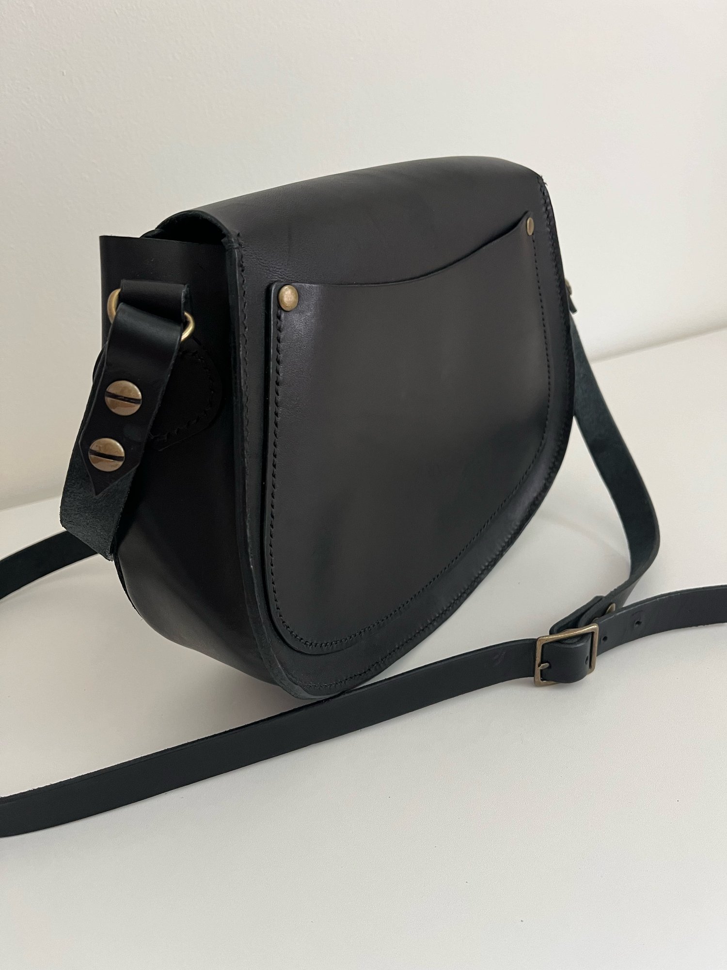 Image of Black Crossbody Saddle Bag