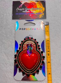 Image 4 of Hand Polished Red Heart Beaded Popsocket 