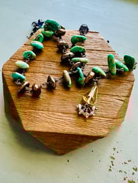 Image 5 of  turquoise petal and gemstone necklace with opal fringe pendant