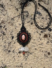 Image 1 of Macrame necklace with brecciated jasper stone