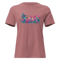 Image 2 of Faith Floral Inspirational Women's Relaxed Fit Tee Shirt  