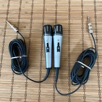 Image 1 of Pair of Shure Unidnye B Hi-Z Dynamic Microphones • PE 515 • 70s made in USA • with cases