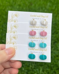 Image 12 of Colorful Pumpkin Stud Earrings 