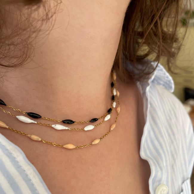 IRIS | Collier chaine acier inoxydable & résine