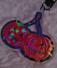 Image 2 of Glittery Pumpkin Cherry Charm