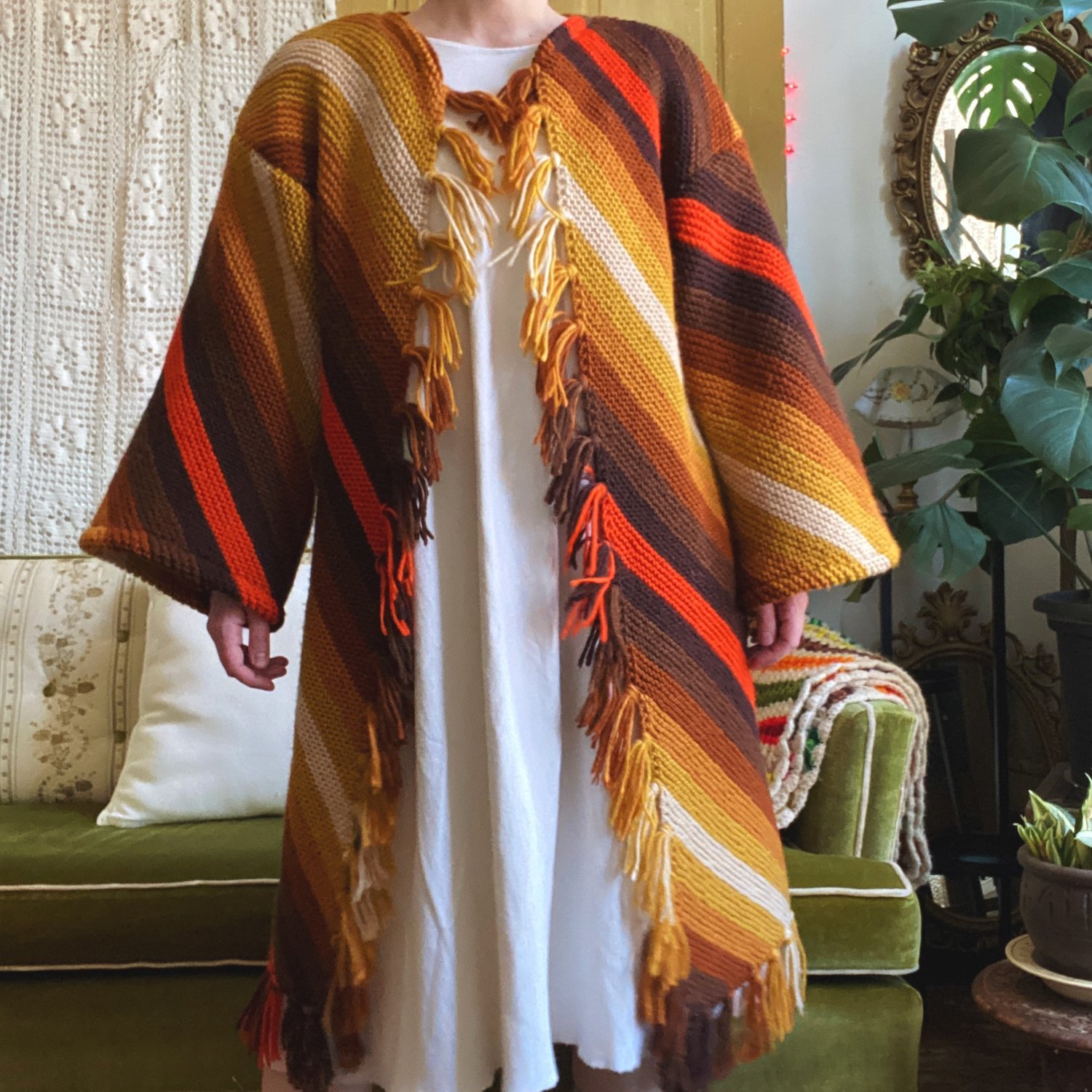 Image of Retro Diagnonal Granny Sweater