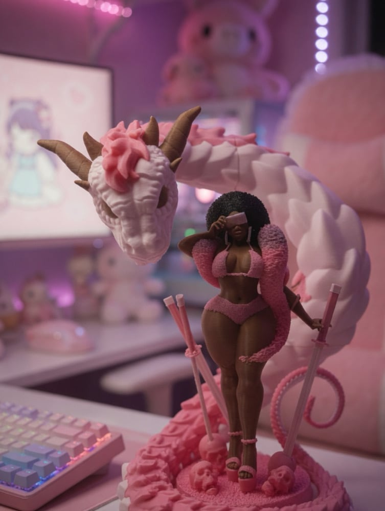 Image of 3D Printed Spinning Dragon Samurai