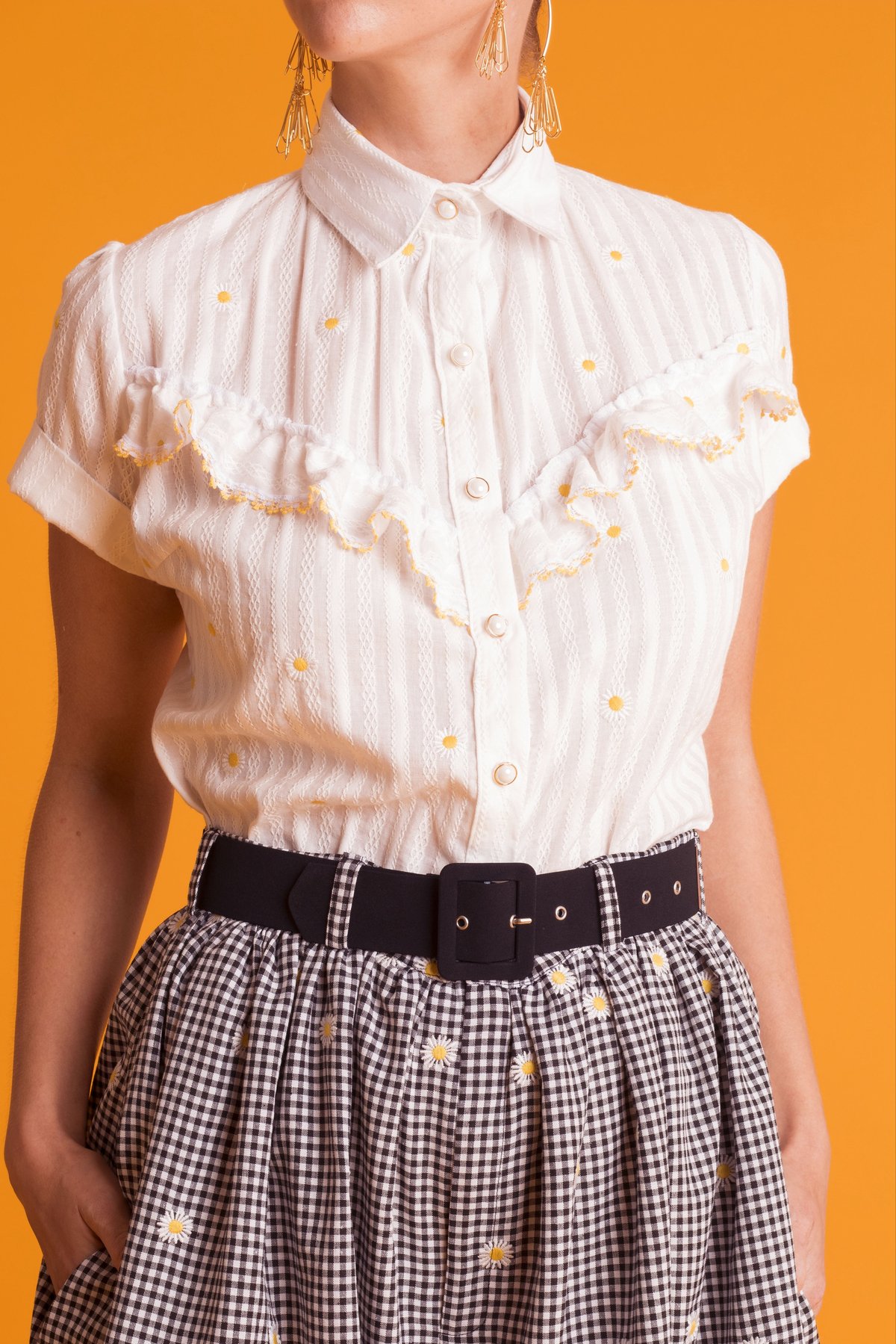 Image of Cinturón negro forrado