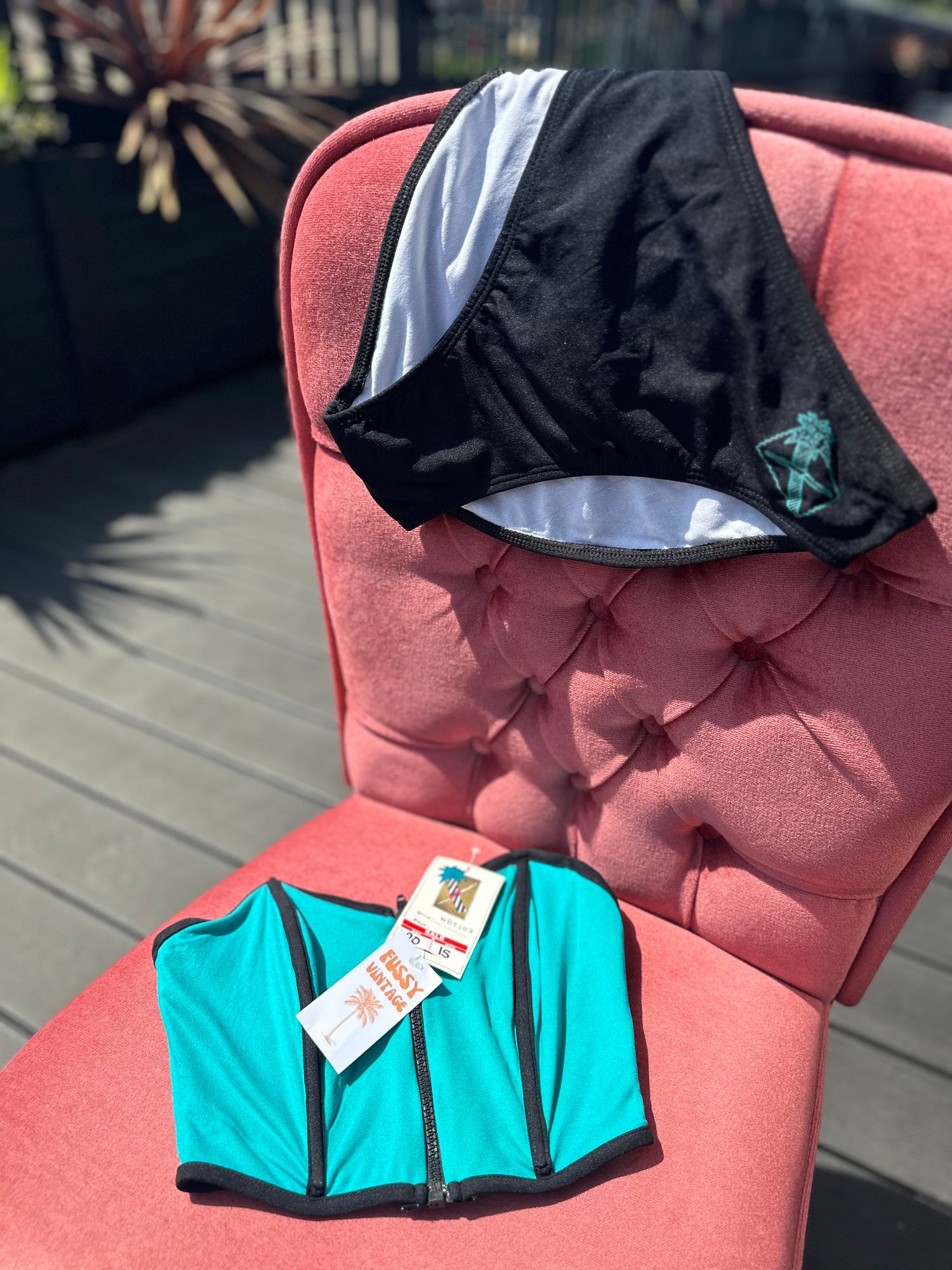 Image of 80s Strapless High Rise Bikini M